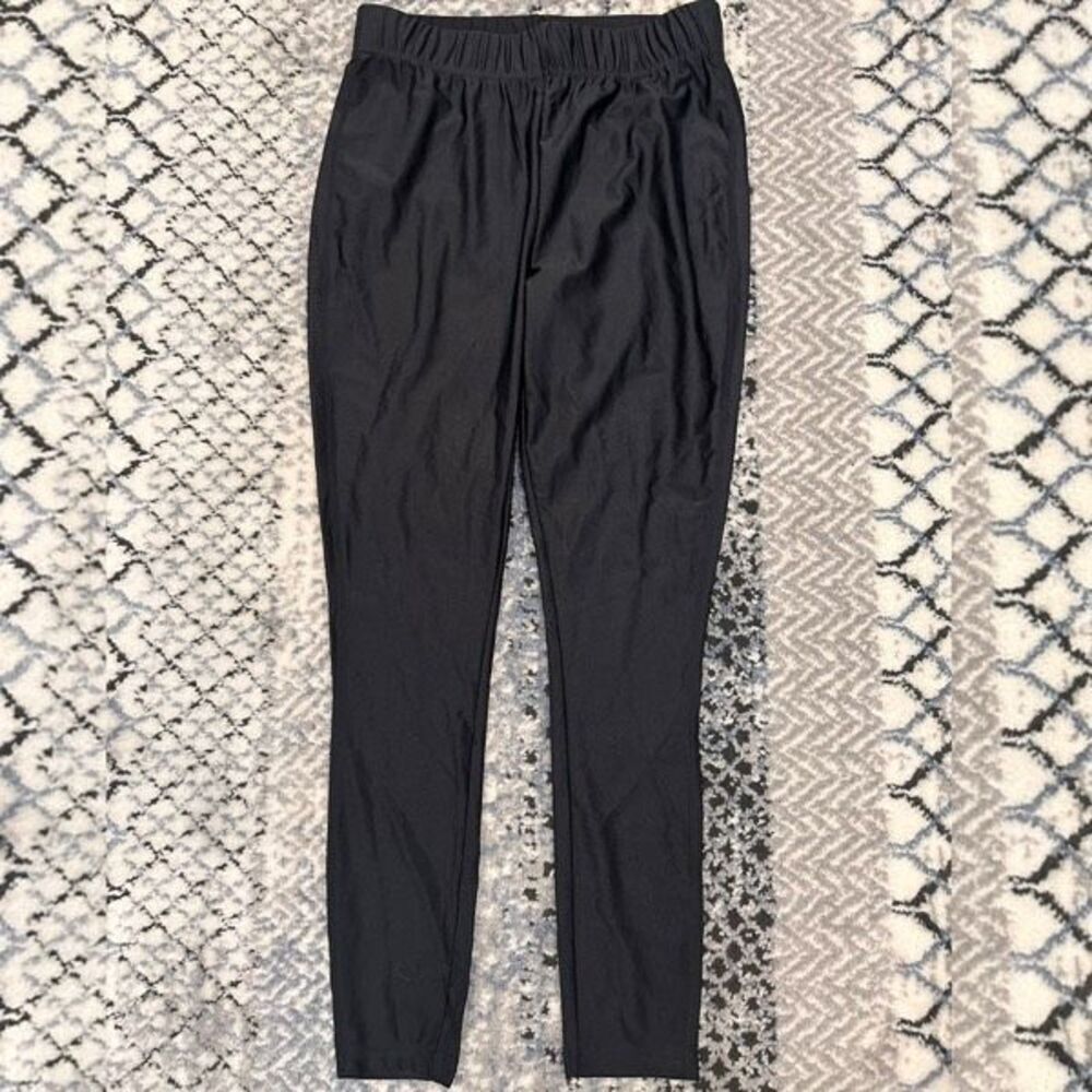 Only Onllina Shiny Pull On Mid Rise Black Leggings Size Medium‎